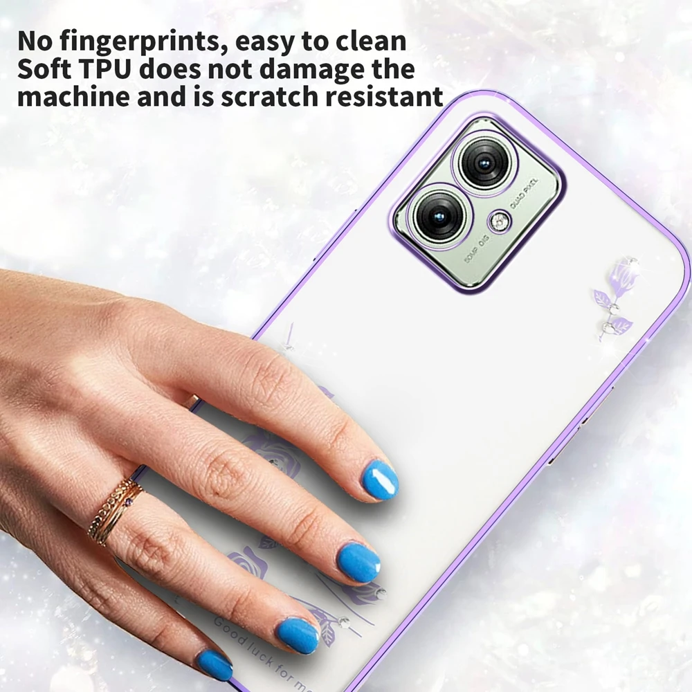 Glitter Rhinestone Transparent Soft TPU Phone Case