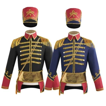 2026 Nuovo costume europeo per schiaccianoci per adulti Giacca uniforme militare reale medievale Giacca di Halloween per corte retrò europea