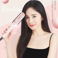 New Fast Heating&Anti-scalding Sweet Cat Hairdressing Flower Shape Straightener Brush Blow Dryer 2 In1 Comb Limited Color 1