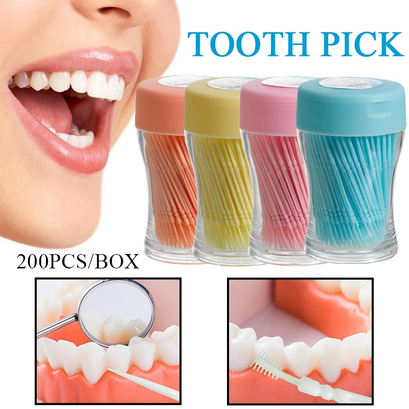 200PCS Wholesale Doubleheaded Toothpicks Plastic Toothpick Oral Dental