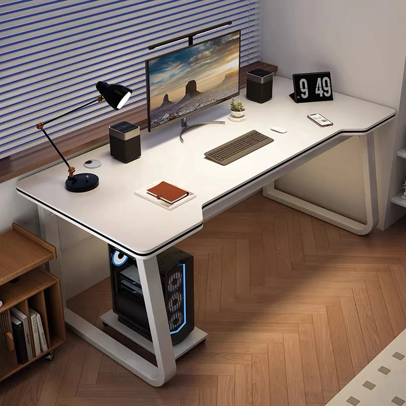 Gaming Desk Ergonomic Computer Desk Home Office Desk with Monitor Stand Adjustable Height Sturdy Gaming Workstation