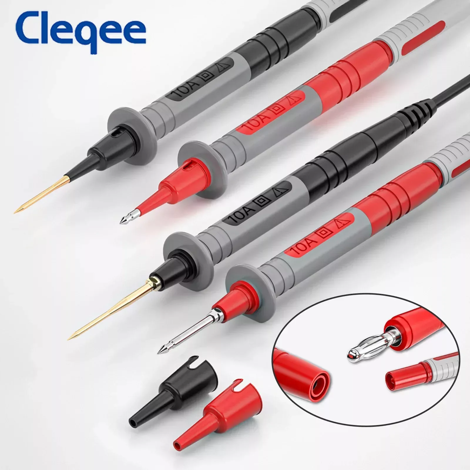 Neoteck Kit 8 Pezzi Puntali Da Test Per Auto, Con Sonda Clip Perforante, Prolunghe, Clip A Coccodrillo E Spinotti Banana 4mm - 6
