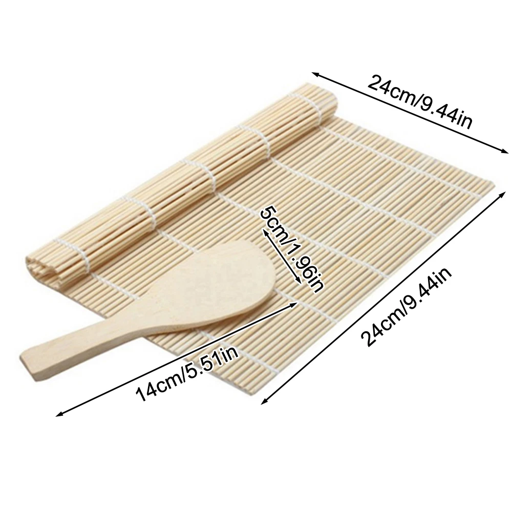 Sushi Tools Sushi Curtain + Rice Spoon A Set Of Tools For Making Sushi Natural Bamboo Has Durability And Reliability
