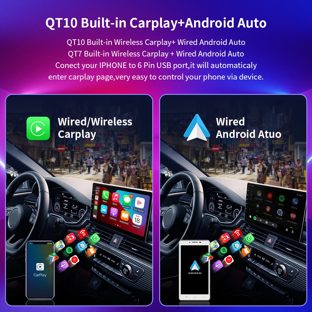 Autoradio Bluetooth PRUMYA 1 Din Carplay Android Auto 7 pouce