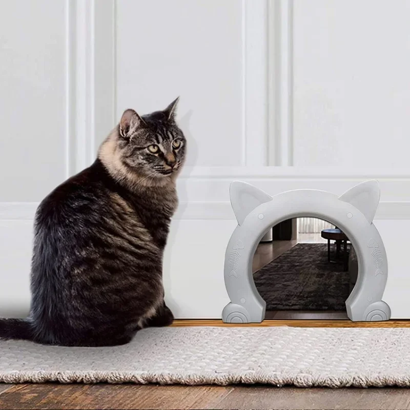 Cat Door Dog Hole ABS Indoor Cat-shaped Hole Free Access Easy Pass Pet Doors Simple Installation Without Flap For Cats Kitten