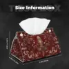 Custom Luxury Lily Flower Fleur-De-Lys Tissue Box Cover PU Leather Rectangular Fleur De Lis Facial Tissues Holder for Home 5