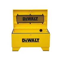 32" Steel Jobsite Box with Lid Support Weather Resistance Security Locks and Forklift Rails Durable and Convenient Storage 2