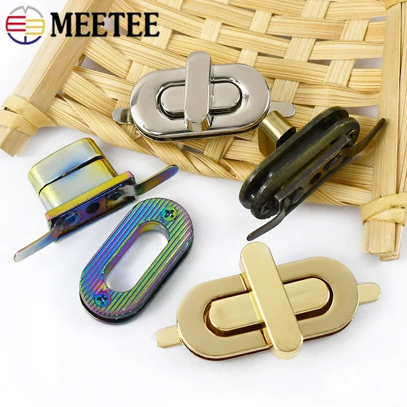 2/5Pcs 42x1 7/34x16mm 달걀 모양의 가방 트위스트 잠금 금속 지갑 잠금 버클 핸드백 걸쇠 DIY 액세서리