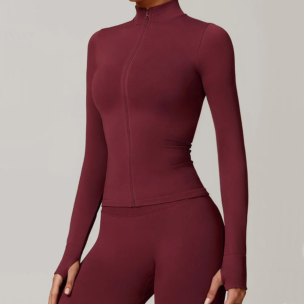 Women's Seamless Long-Sleeve Yoga and Fitness Jacket