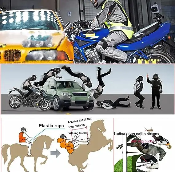 유니섹스 내구성 나일론 모토크로스 라이딩 재킷 통기성 방풍 에어백 보호 반사 기능 오토바이 승마 조끼