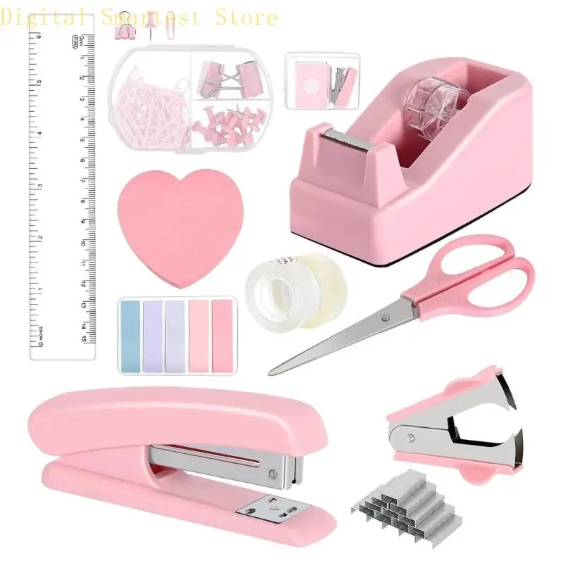 85AA Office Supplies Desk Organization 스티커 메모 스테이플 스테이플 가위 세트