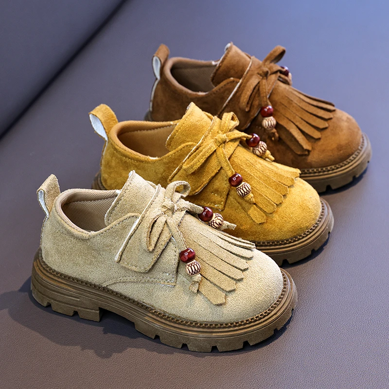 Leather Kids Mary Jane Shoes Non Slip Thick Bottom