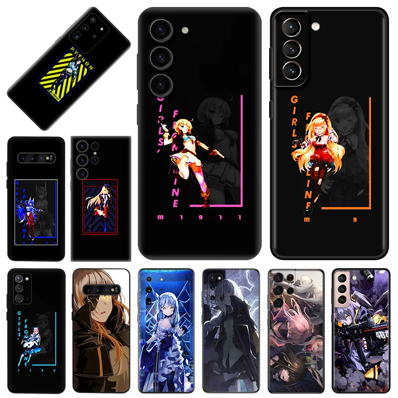 Custodie Morbide Per Samsung S24 Ultra S22 S21 S20 S10 Plus S23 Fe Girls Frontline Galaxy Note20 Cover Nera Opaca In Silicone
