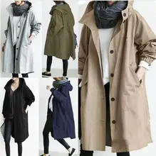 

Women's Jacket Windbreaker Fashion Hooded Sport Sashes Office Chic Mid Length Thin Section Street Autumn New Abrigo Mujer