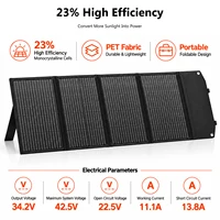 Chargeur solaire portable 200W, panneau solaire pliable pour générateurs solaires, camping en plein air, voyage, batterie externe 3