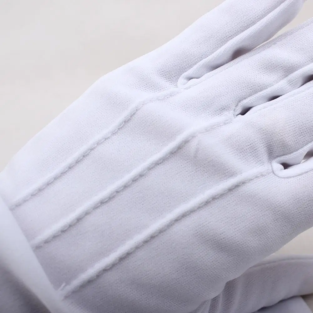 Safety Gloves Protective Gloves Cotton Work Gloves Cotton Gloves 1 Pair Thin Section Driving Security Plus Long Button Work Protective Etiquette Wenwan Quality Inspection Gloves
