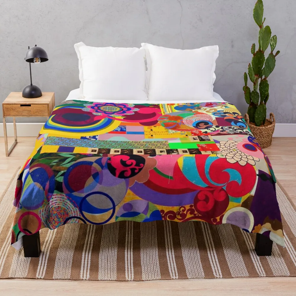 

Beatriz Milhazes Throw Blanket Fluffys Large Plaid Decorative Beds Retros For Decorative Sofa Blankets