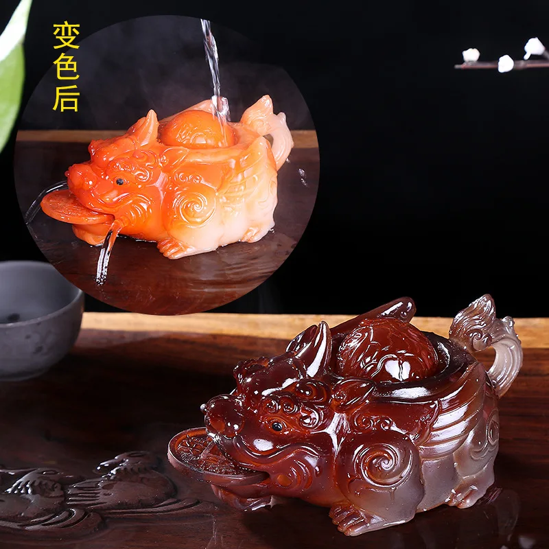 Tea pet ornaments swan golden toad pixiu tea plate set