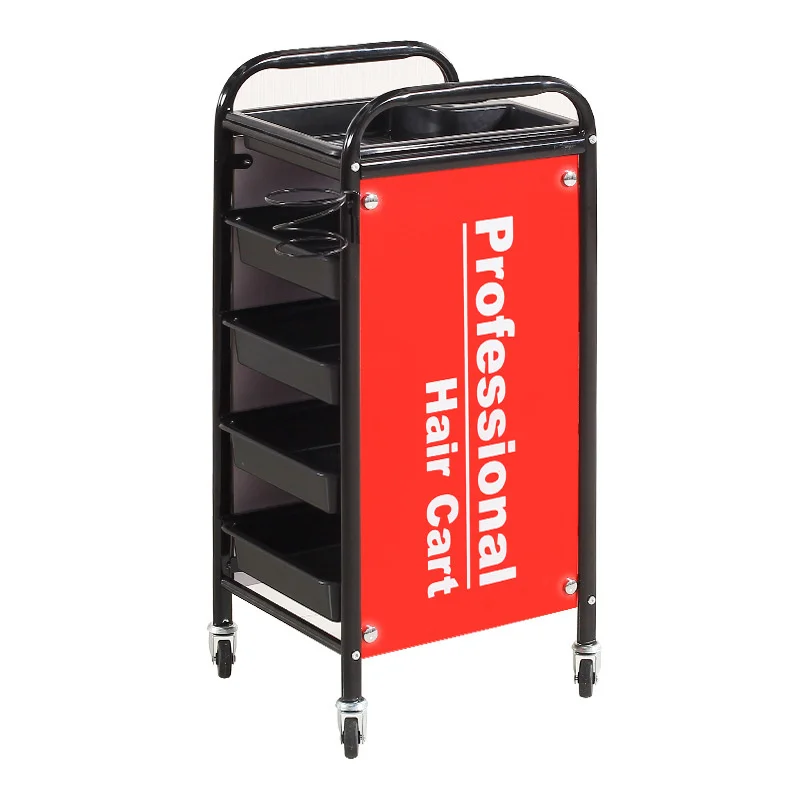 Retro Multilayer Wheels Trolley Mobile Pulley Auxiliary Cart Paint Craft Hairdressing Trolley Colorful Tool Storage