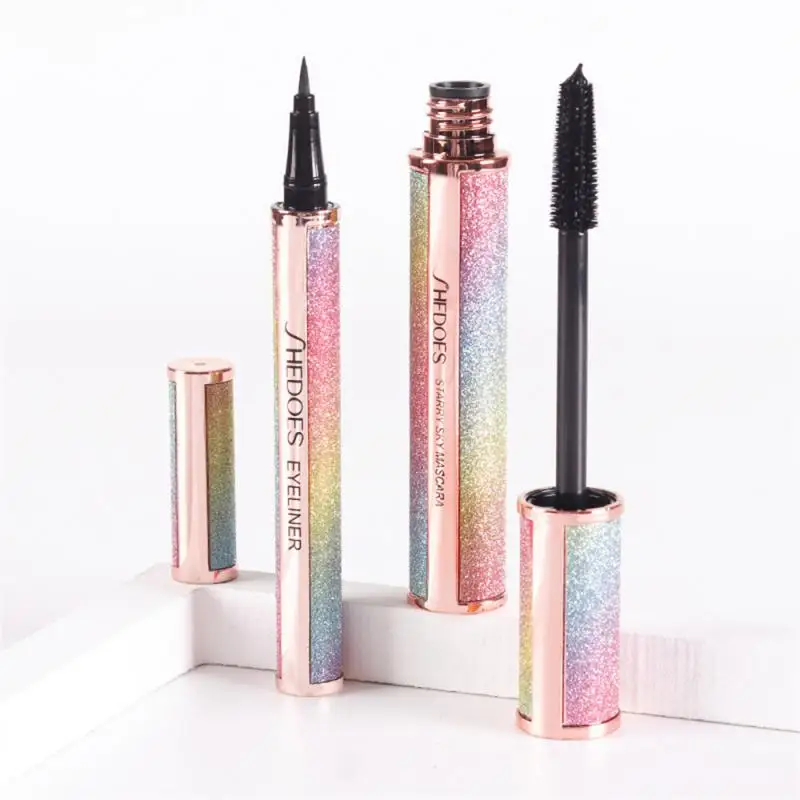 

Starry Sky 4D Mascara Eyeliner Thick Curling Non-blooming Eyelash Curler Natural Eyeline Waterproof Sweatproof Makeup Maquillaje