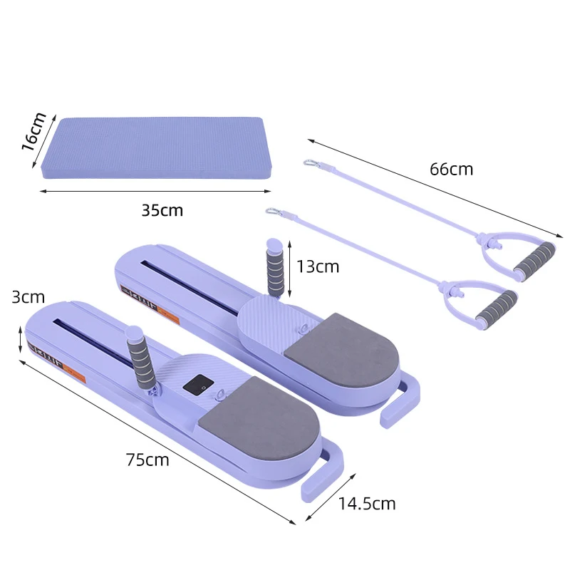 Дошка для пілатесу з еластичними стрічками – портативний тренажер для пілатесу, тренування всього тіла для дому, зміцнювач серцевини, тонізування ніг
