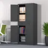 Metal Storage Cabinet with Locking Doors and Adjustable Shelves, Lockable Storage Cabinets with Drawers for Home Office Garage 4
