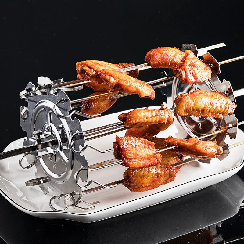 Oven Grill Cage Stainless Steel Rotating Meat Skewer Kebab Maker Machine for Air Fryer Lamb BBQ bbq grilling accessories kebab maker