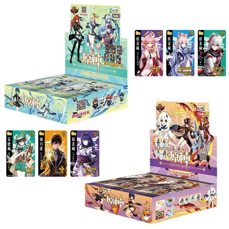 

Genshin Impact Collection Cards Anime Figures Wendi Zhong Li Set New In Party Table Game Playing Cards Board Toys for Gift Toys