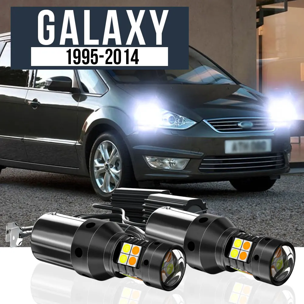 

2pcs LED Dual Mode Turn Signal+Daytime Running Light Blub DRL Canbus Accessories For Ford Galaxy 1995-2014 2006 2007 2008 2009
