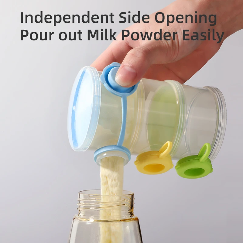 Economy Bpa Free 360ML 3 Layers Side Open Baby Milk Powder Container Food Storage Box milk powder storage box