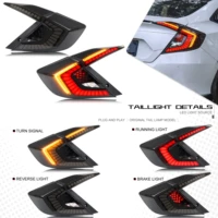 LED Tail Lights For Honda Civic Sedan 10Th Gen 2016-2021 DRL Start Up Animation Rear Lamp Assembly (Not for hatchback & Coupe) - Image 2