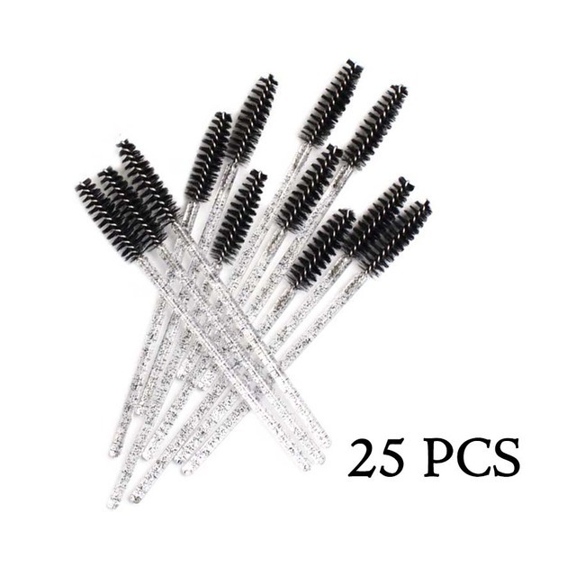Crystal Eyelashes Brush Comb 25/50Pcs Eye Lashes Extension Mascara Wands Makeup Professional Makeup Beauty Tool