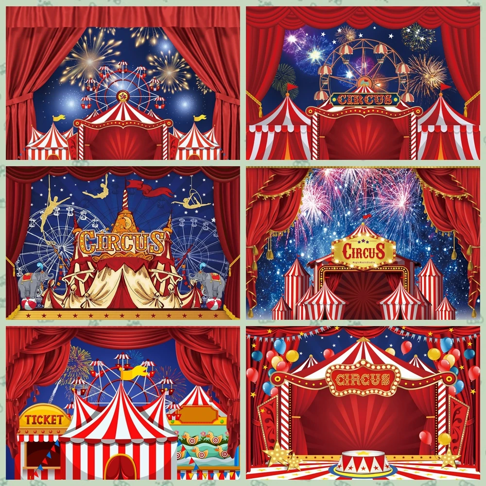 

Laeacco Circus Backdrops For Photography Fireworks Carnival Birthday Party Baby Shower Kids Portrait Background Photo Decor Prop