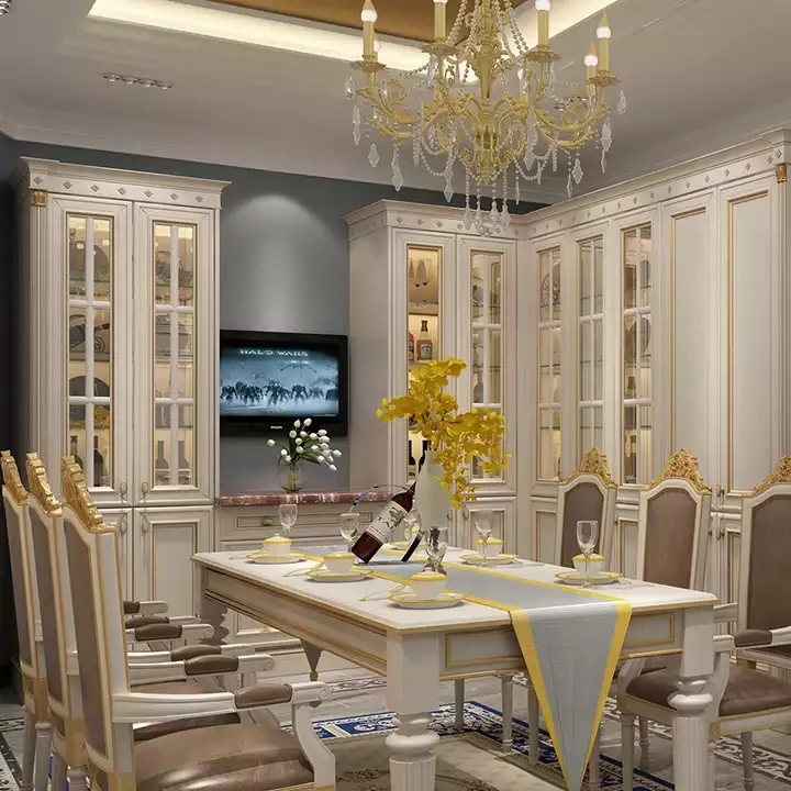 Modern kitchen Furniture White Wood Wooden Home Coffee Wine Bar Cabinet For Home