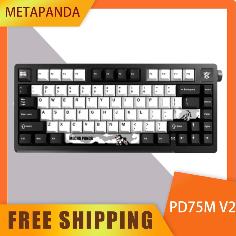 

Клавиатура Metapanda Pd75m V2 из алюминиевого сплава, беспроводная механическая клавиатура 2,4g с тремя режимами, пользовательская клавиатура Tft Creen для геймеров