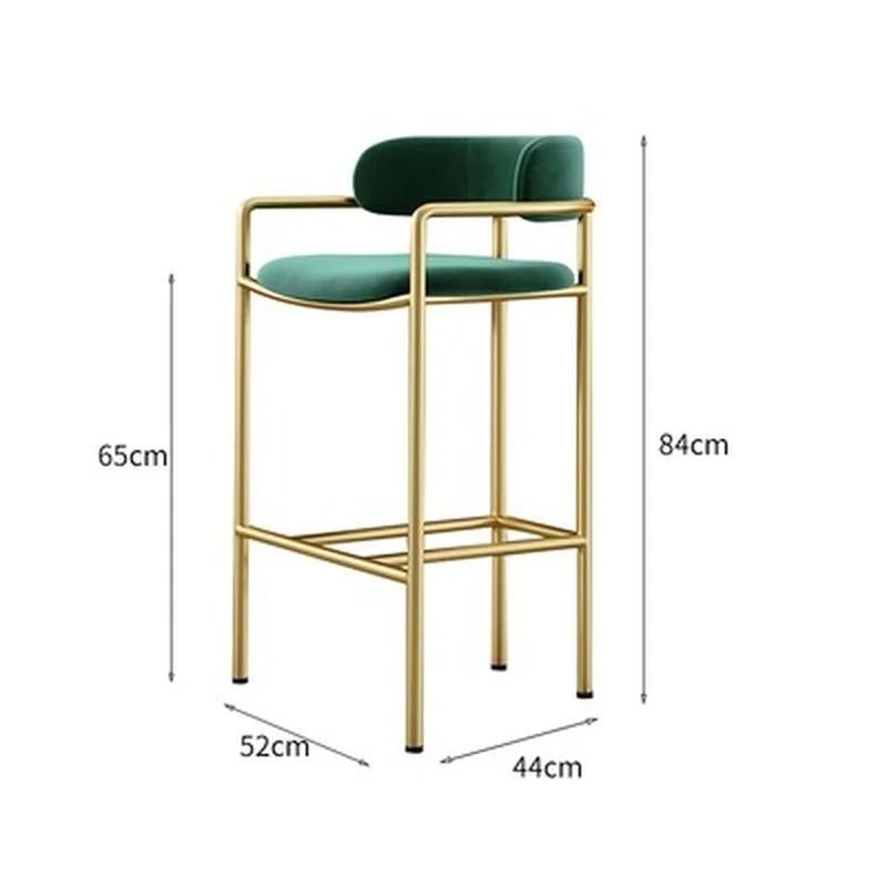 Silla de Bar nórdica para el hogar, sillas de comedor de ocio, diseño moderno, respaldo creativo, muebles de biblioteca de pies altos dorados/negros, nuevo