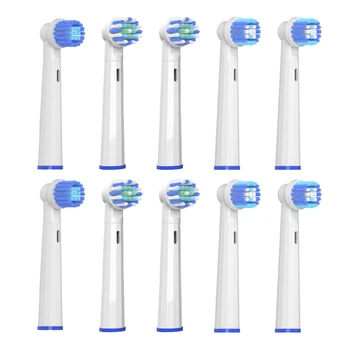 구강 B D12 D16 D100 EB20 크로스 클린 액션 전동 칫솔 헤드 용 교체 브러시 헤드, 적합한 노즐, 10 개