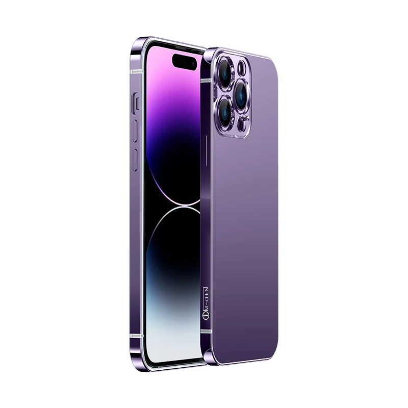 

Official Original Stainless steel Frame Case For iPhone 14 13 12 Pro Max Metal Armor Hard Matte Anti-fingerprint Protect Cover