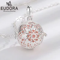 Eudora Harmony Ball 18mm Flower Cage Necklace Angel Caller Bola Pendant Pregnancy Chime Maternity Exquisite Jewelry Party Gifts 1