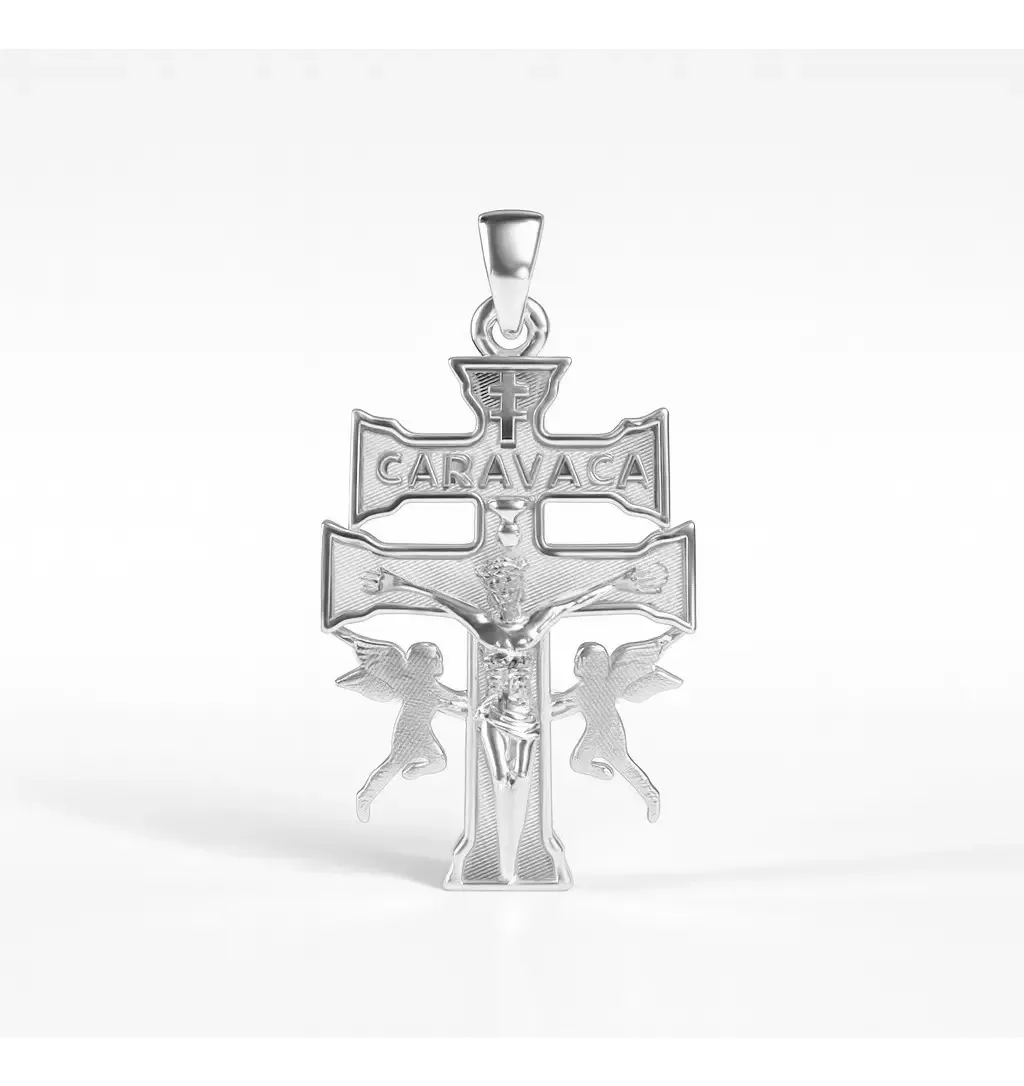 Dije De Plata 925 Para Hombre De Cruz De Caravaca De 2.3 Mm