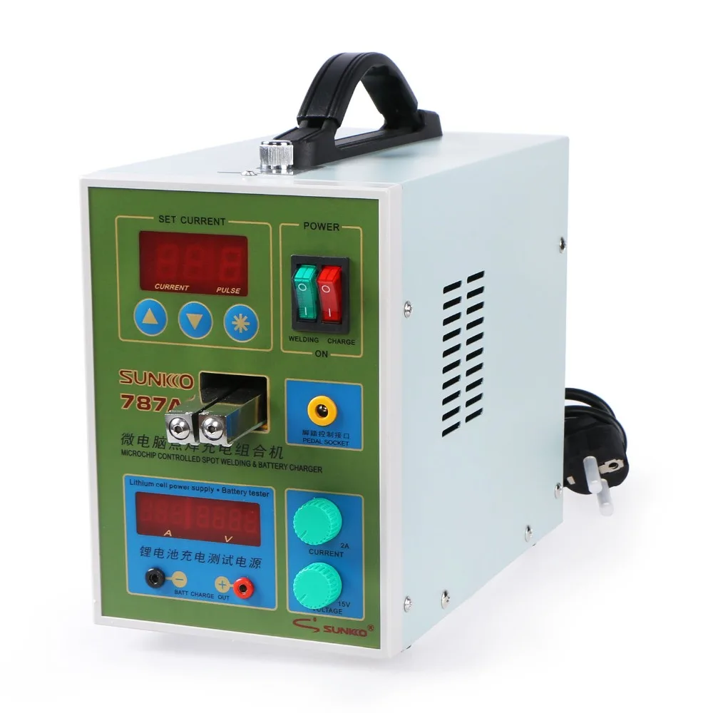 SUNKKO 787A+ Spot Welder 18650 lithium battery test and charging 2in1 double pulse precision spot welding machine LED lighting 6