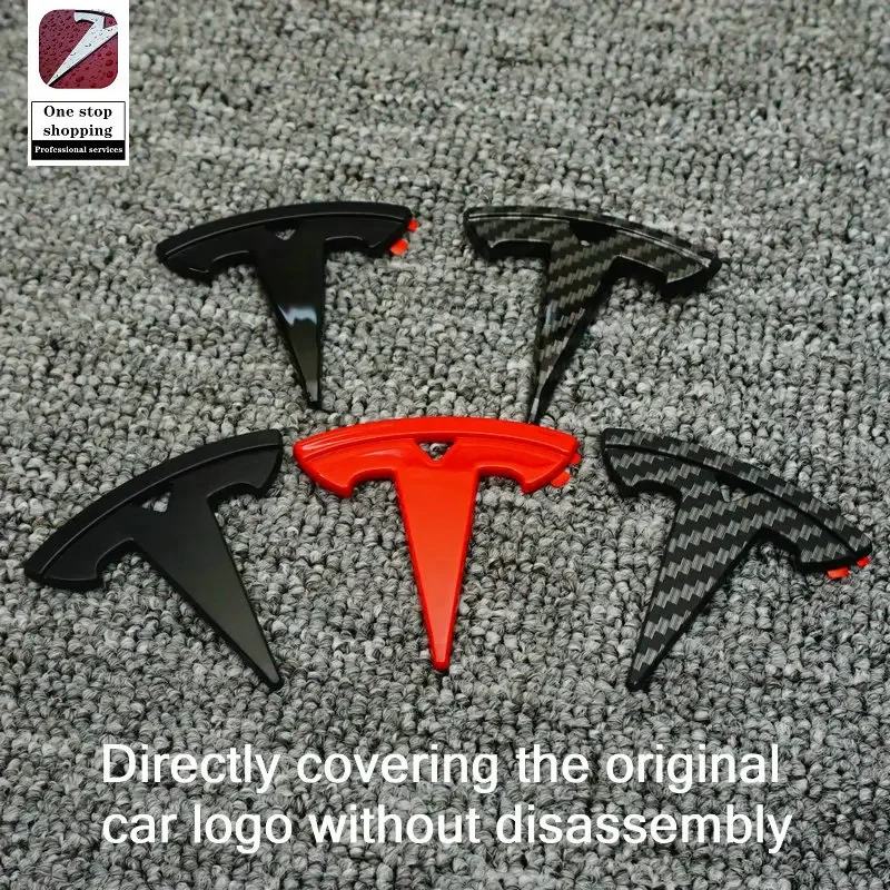 Car Logo for Tesla front and rear logo modification,matte black Model3 glossy black Model Y logo Covering non-destructive installation