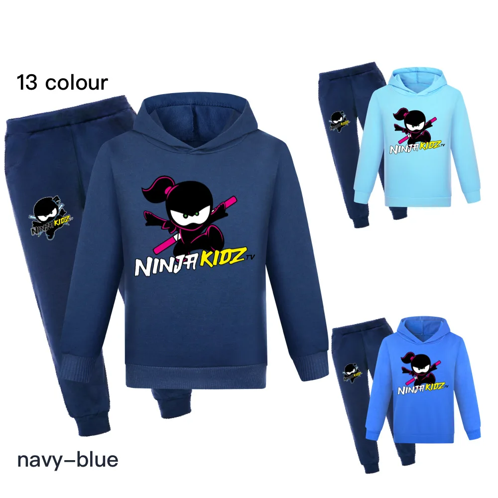 

NINJA KIDZ Boys Hoodies Kids Cartoon Graphic Anime Streetwear Cartoon Sweatshirt New NINJA KIDZ Hoodies & Pants 2Pcs