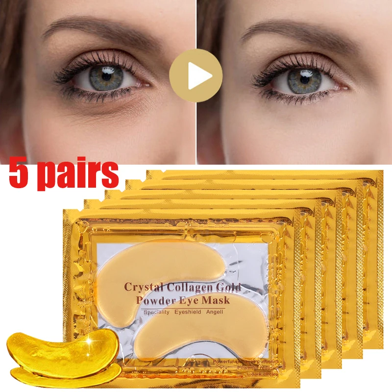 5 Pairs Crystal Collagen Eye Mask Moisturizing Antiaging Anti Wrinkle