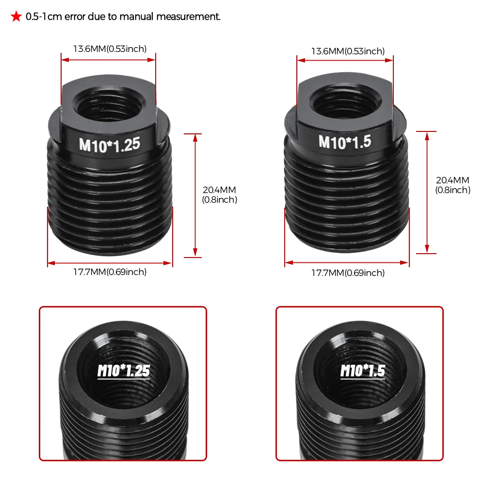 Aluminum Shift Knob Adapter M8x1.25/M10x1.25/M10x1.5/M12x1.25/M14x1.5