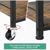4-Tier Rolling Kitchen Island Cart with Storage, Wood Top, Ideal for Serving and Organizing in Home or Office 4