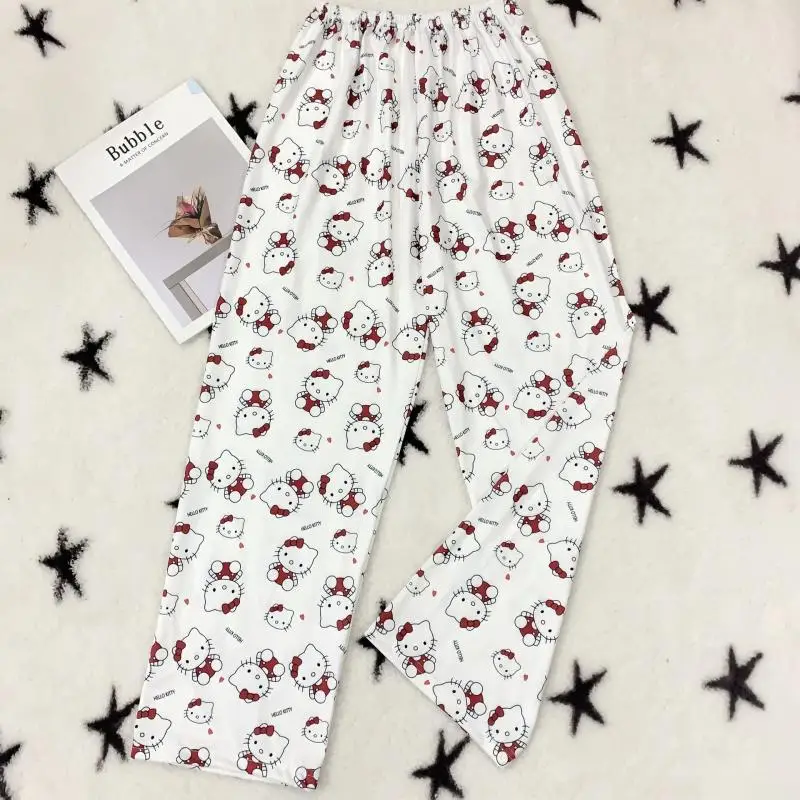 

2024 New Sanrio Hello Kitty Pajamas Pants Kawaii Cute Anime Summer Casual Home Graffiti Trousers Y2K Girls Ins Gifts Kids Toys