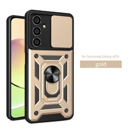 Shockproof Armor Case with Car Holder - Rugged Protection Phone Cover for Samsung M53(5G) (Gold)