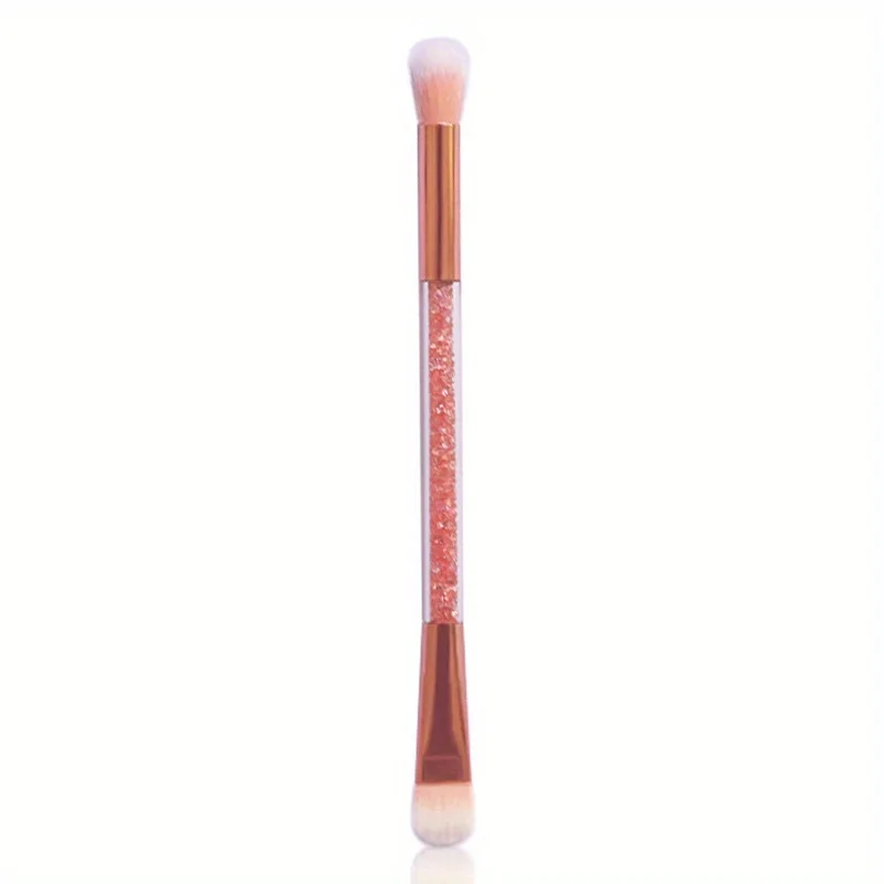 Description Picture 4 of itemDouble Head Eye Shadow Brush Halo Dye Makeup Brush Pink Crystal Handle Soft Hair Eye Beauty Tool Single Color Makeup Brush