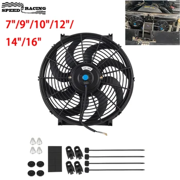 Universal 7/9/10/12/14/16 Inches 12V 80W 2100RPM Car Air Conditioning Electronic Radiator Cooling Fan Blade Electric Cool Kit 1